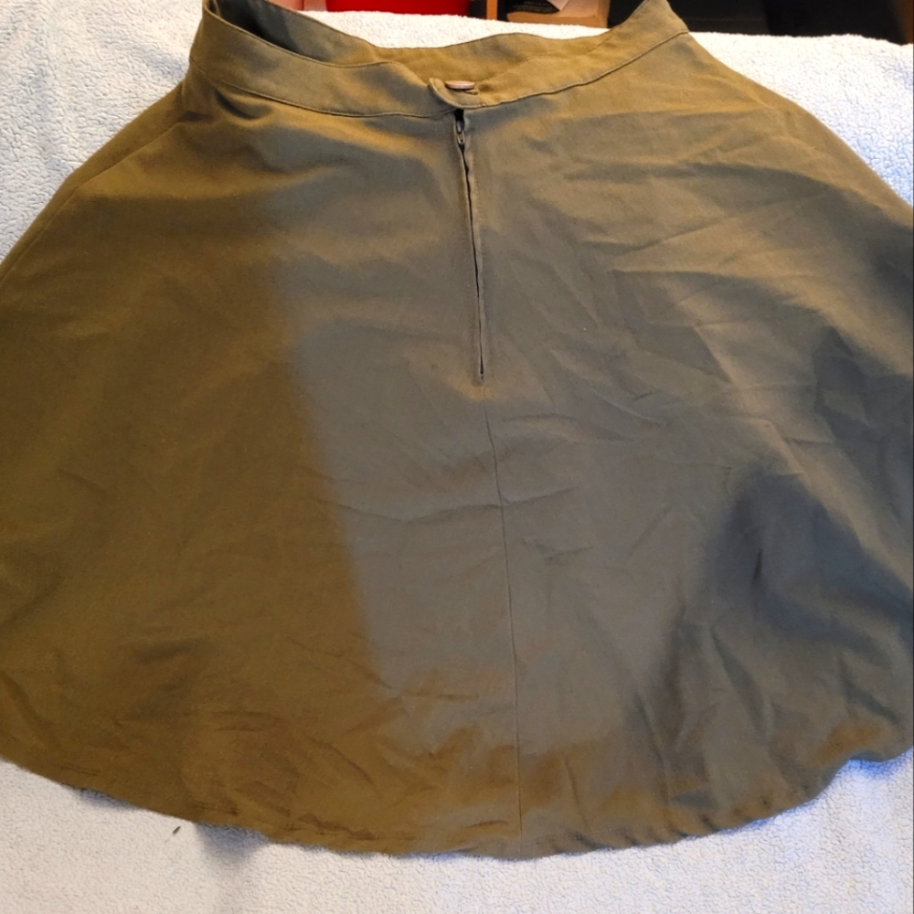 Rock Steady Olive Green Circle Skirt